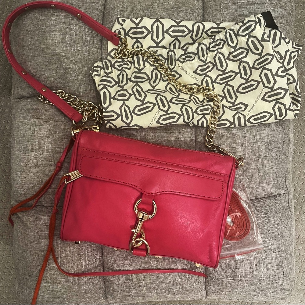 REBECCA MINKOFF Mini M.A.C. Leather Crossbody Bag with dusk bag & replace part